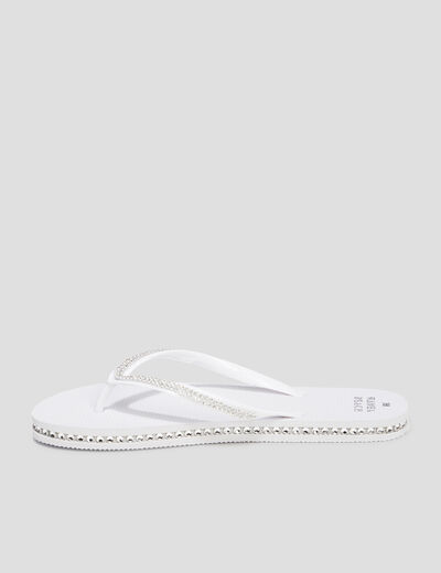 Tongs avec strass Wamea Beach blanc femme