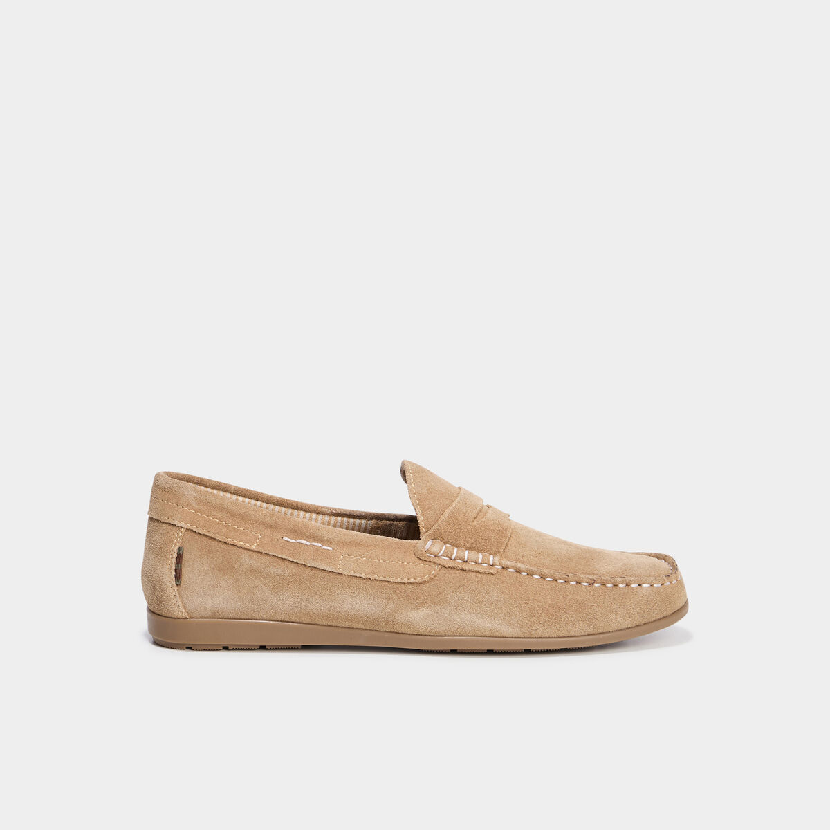 Mocassins en cuir daim sable homme