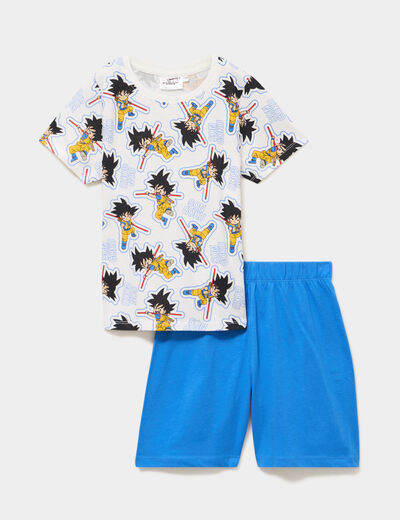 Ensemble pyjama short coton Dragon Ball blanc gar&ccedil;on