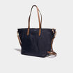 Sac shopper avec bandoulière bleu marine femme