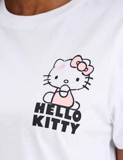 T-shirt manches courtes Hello Kitty blanc femme