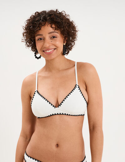 Haut de maillot de bain triangle ivoire femme