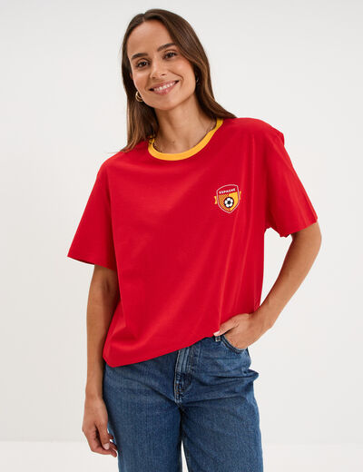 T-shirt maillot de football Espagne rouge mixte