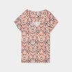 T-shirt col en V manches courtes terracotta femme