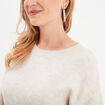 Pull col rond manches longues ecru femme