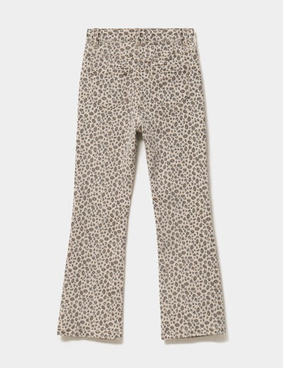 Pantalon bootcut 5 poches coton sable fille