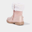 Bottes avec fourrure et paillettes rose champagne fille