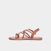 Sandales plates en cuir Creeks marron femme