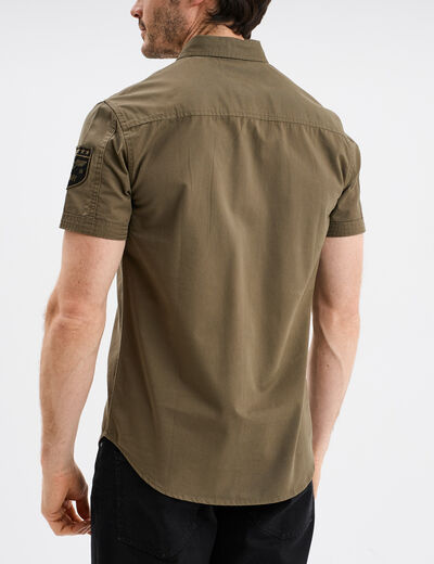 Chemise manches courtes Liberto vert kaki homme