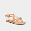 Sandales plates multibrides multicolore femme