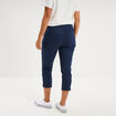 Pantalon capri slim twill 5 poches bleu marine femme