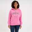 Sweat &agrave; capuche hoodie rose vif femme
