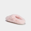 Chaussons mules fausse fourrure rose femme