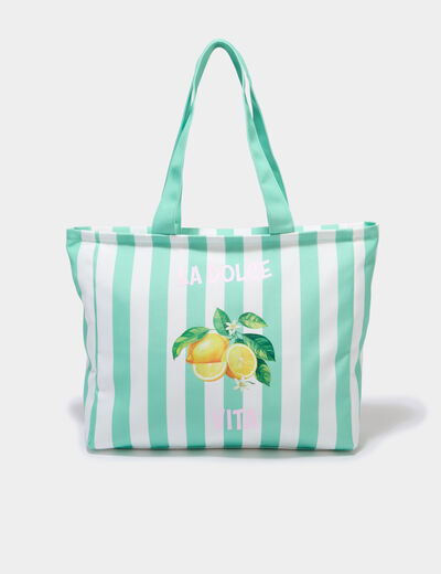 Sac cabas rectangulaire vert femme