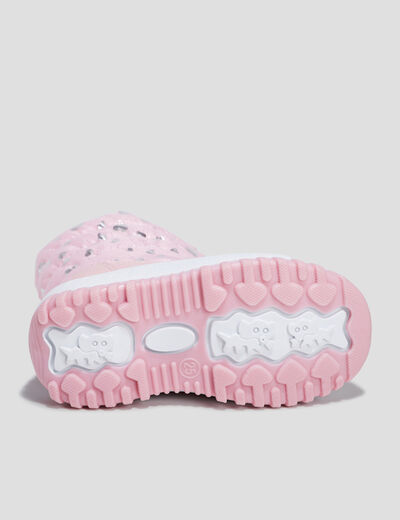 Bottes de neige bout rond rose fille
