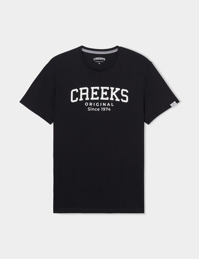 T-shirt manches courtes coton Creeks noir homme