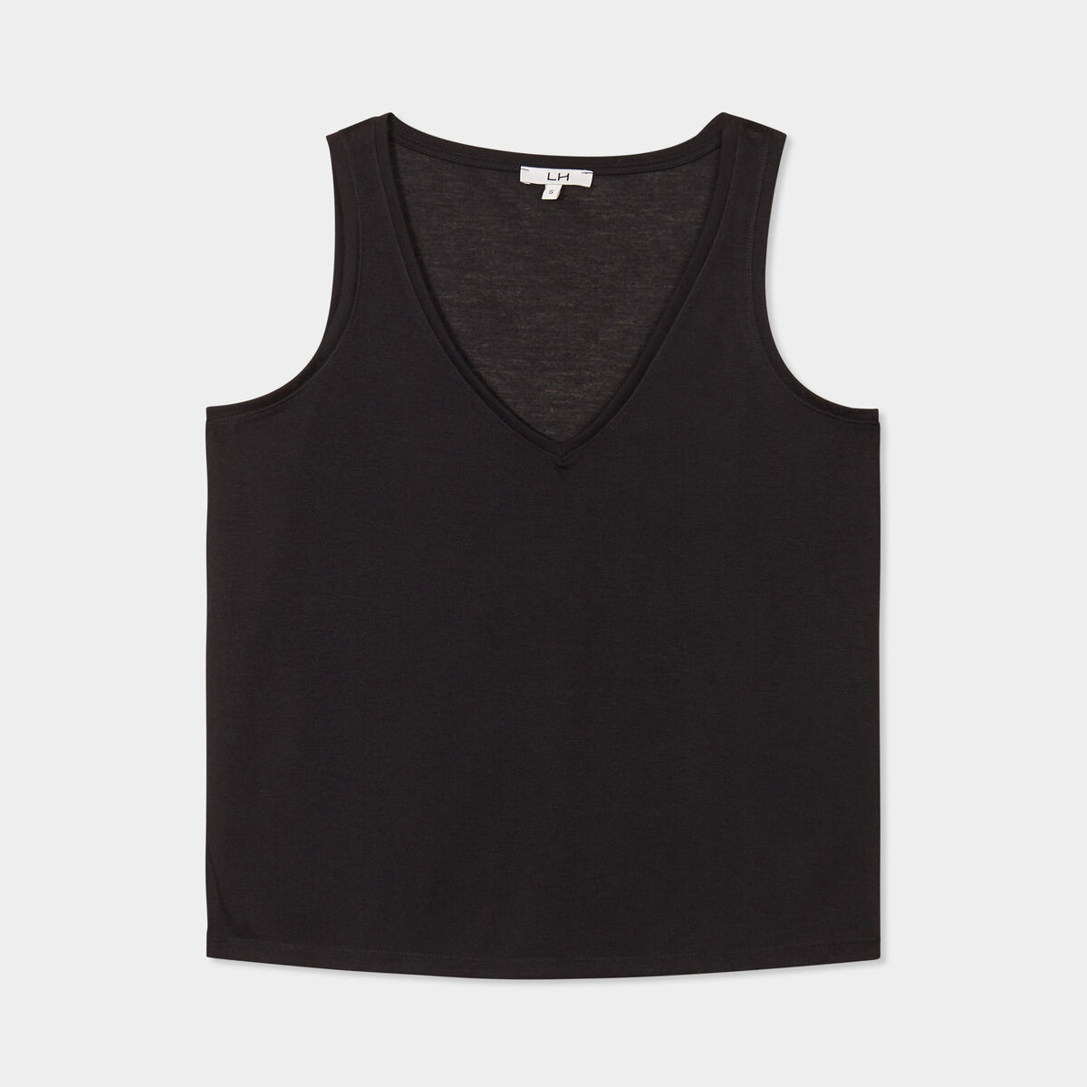 Débardeur col en V noir femme