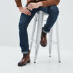 Bottines en cuir à lacets marron homme