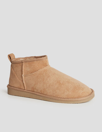 Bottines fourrées sable femme