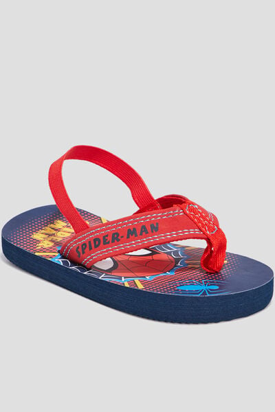 Tongs Spider-Man bleu marine gar&ccedil;on