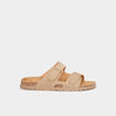Mules double brides à scratchs sable homme
