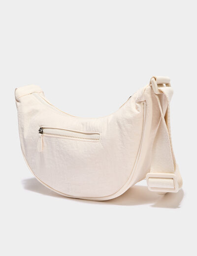 Sac banane en bandouli&egrave;re ivoire femme
