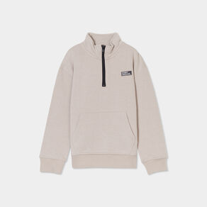 sweat col camionneur zippe 1 poche gris fonce garcon Sweat col camionneur zippé 1 poche gris foncé garçon