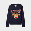 Pull No&euml;l &agrave; sequins col rond lumineux bleu marine femme