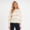 Pull col rond manches longues ecru femme