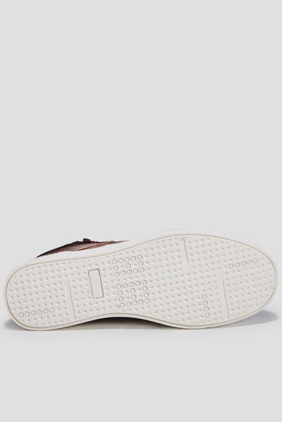 Baskets montantes à lacets marron cognac homme