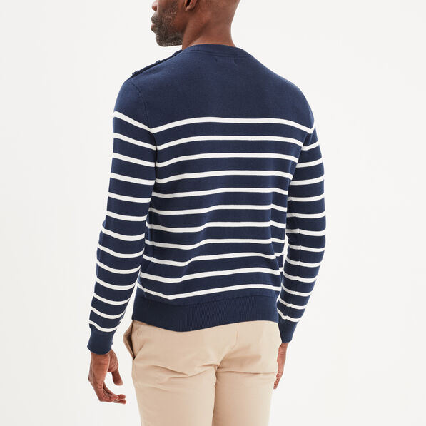 pull mariniere col rond creeks bleu marine homme Pull marinière col rond Creeks bleu marine homme