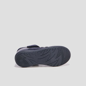 Babies en cuir bleu marine fille