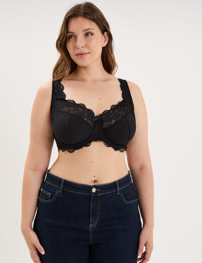 Soutien-gorge corbeille dentelle noir femme grande taille