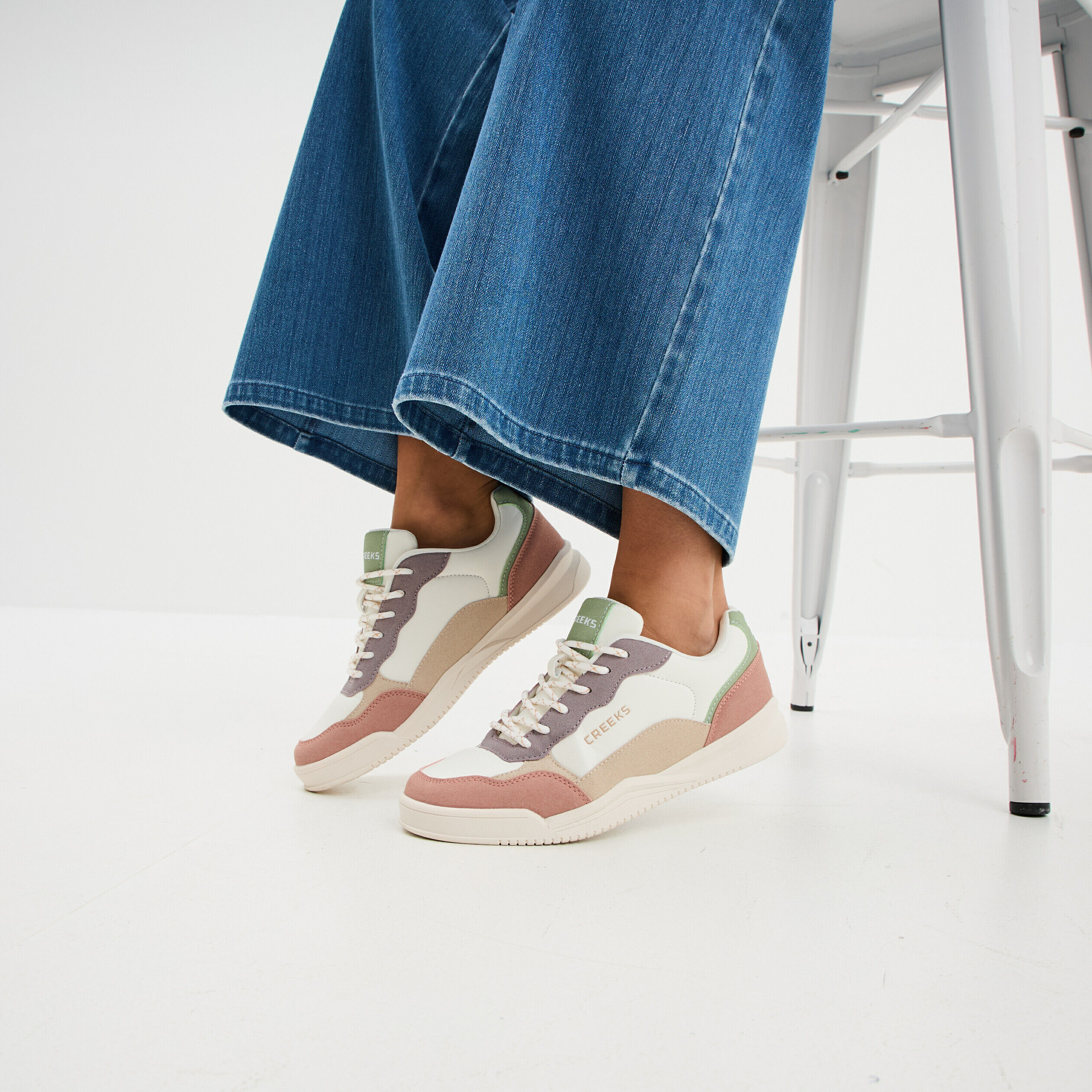 Tennis basses à lacets multicolore femme CREEKS