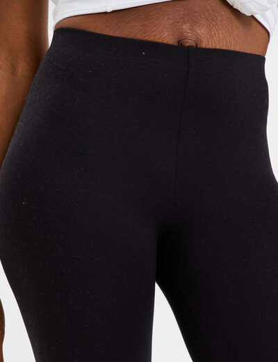 Legging taille élastiquée noir femme