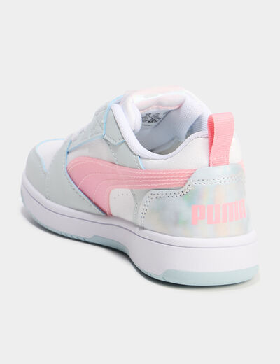 Tennis basses à scratchs Puma vert pastel fille