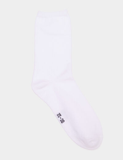 Lot 5 paires chaussettes coton blanc mixte