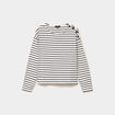 T-shirt marini&egrave;re col rond avec boutons ecru femme
