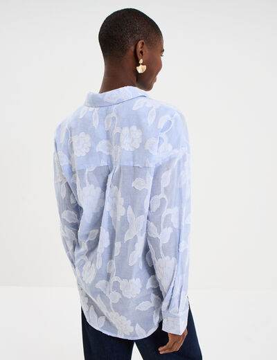 Chemise manches longues coton blanc femme