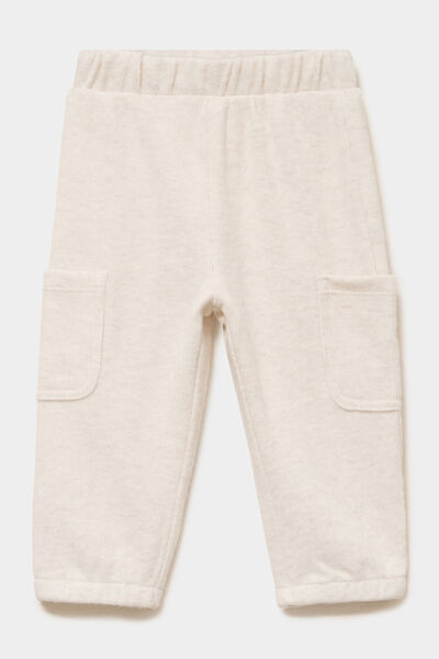 Pantalon maille 2 poches beige b&eacute;b&eacute; gar&ccedil;on
