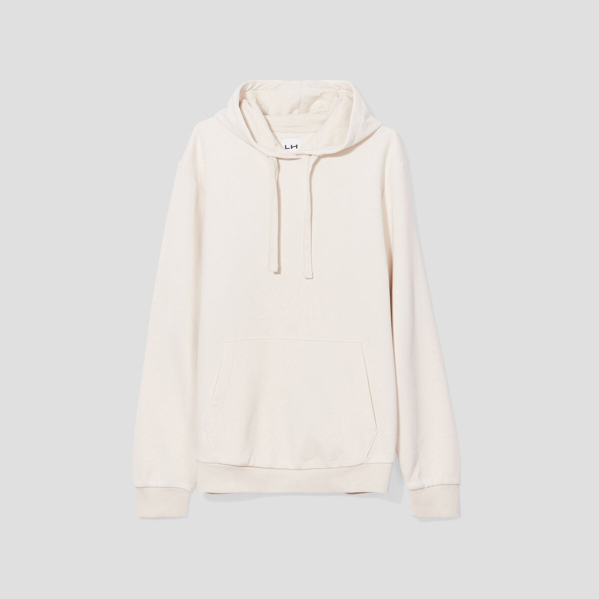 Sweat molleton &agrave; capuche hoodie ecru homme