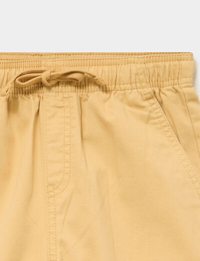 Bermuda short loose &eacute;lastiqu&eacute;e coton jaune moutarde gar&ccedil;on