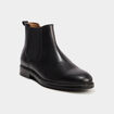 Bottines zipp&eacute;es en cuir noir homme