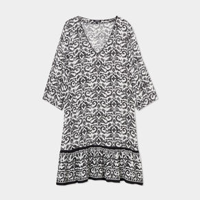 Robe courte trapèze Liberto ecru femme