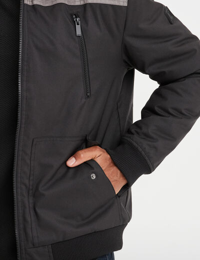 Blouson déperlant zippé capuche Liberto noir homme