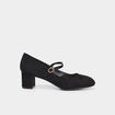 Escarpins &agrave; bride talons carr&eacute;s noir femme
