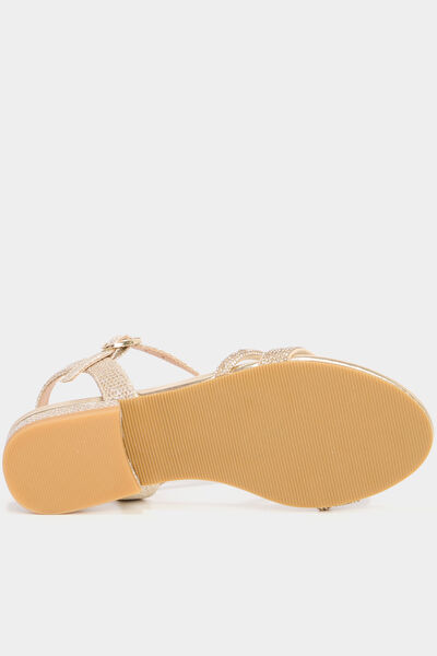 Sandales de c&eacute;r&eacute;monie avec strass jaune or fille