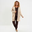 Gilet long avec poches beige femme grande taille