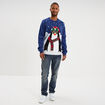 Pull de No&euml;l col rond bleu homme