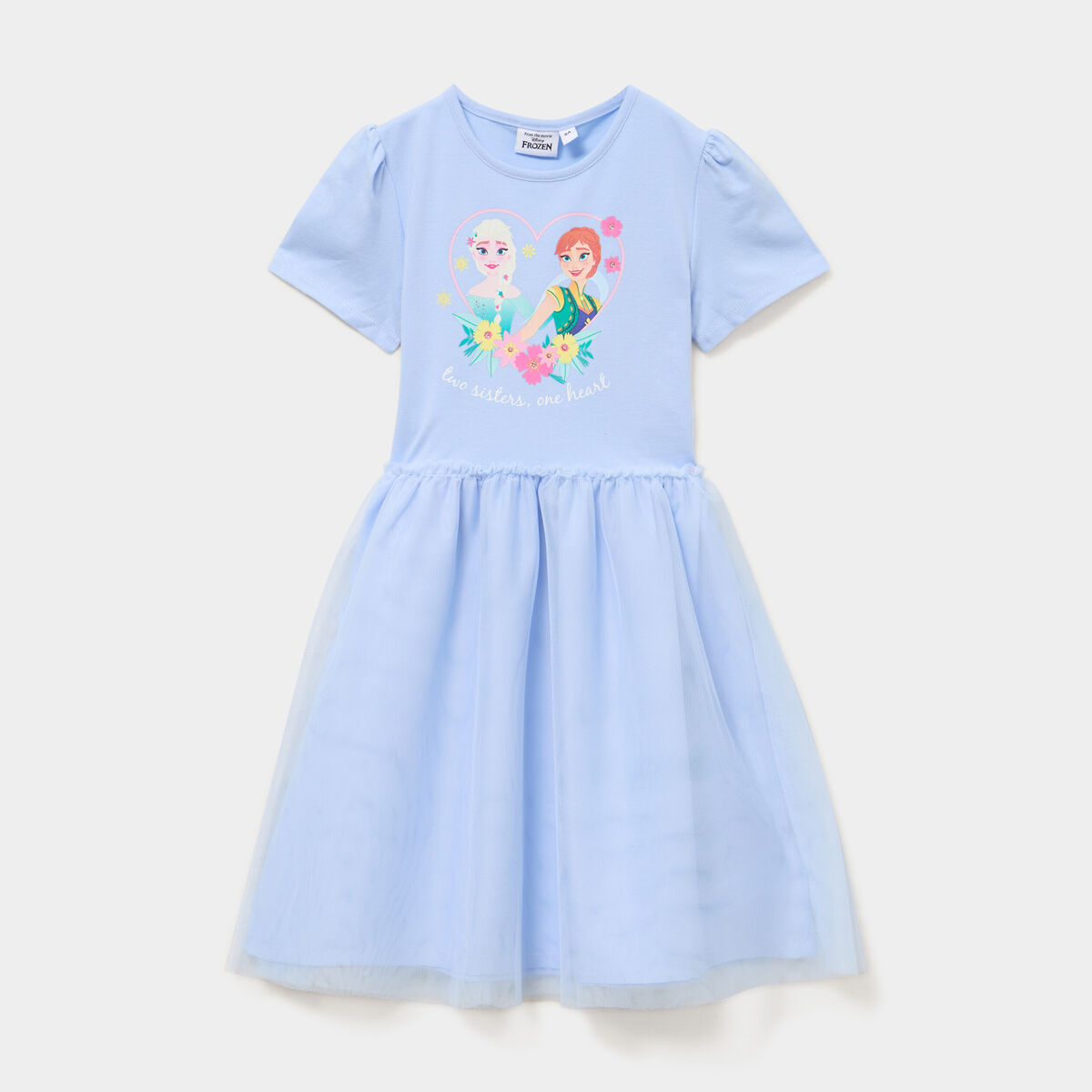 Robe bas tulle Reine des neiges bleu ciel fille